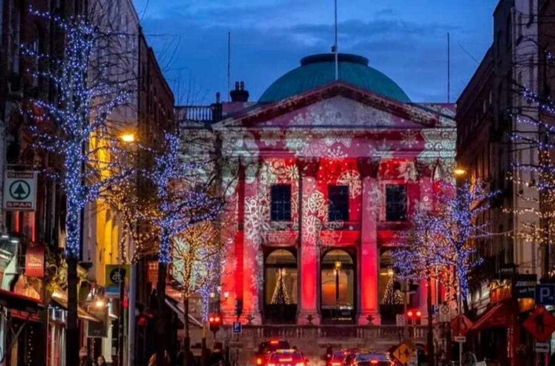Dublin Christmas lights and festive streets